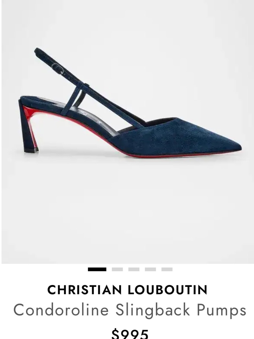 CHRISTIAN LOUBOUTIN
Condoroline Slingback Pumps marine
$995 size 42 US 12 gently
